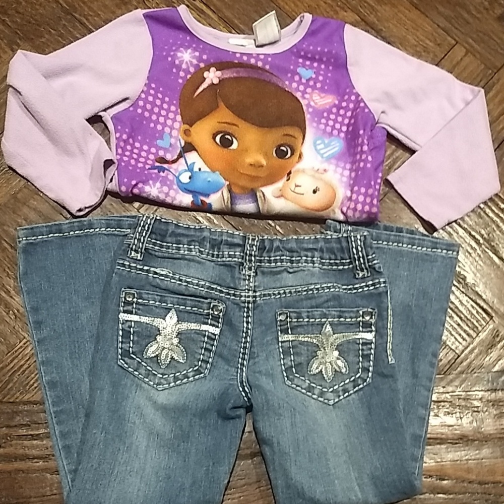 FINAL PRICE🔥2 pc 👭Toddlers girl's  top sz(5T)and jeans sz(4) - Picture 4 of 8